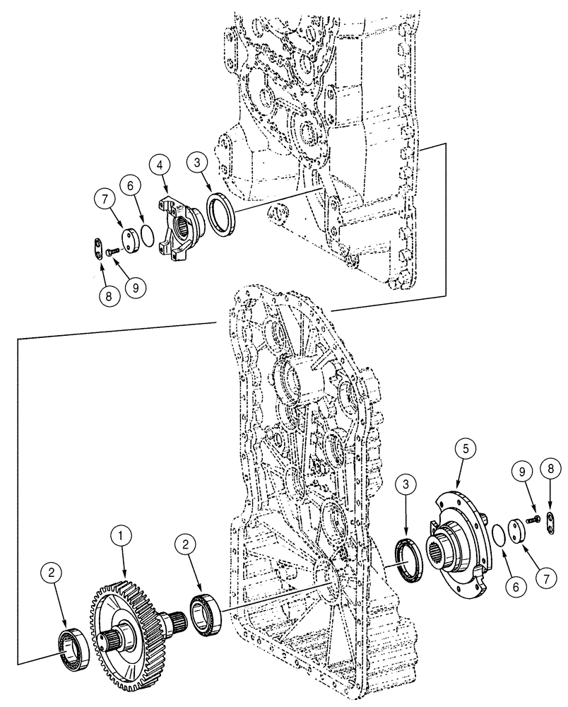 Схема запчастей Case 621D - (06-14) - TRANSMISSION - SHAFT, OUTPUT (06) - POWER TRAIN