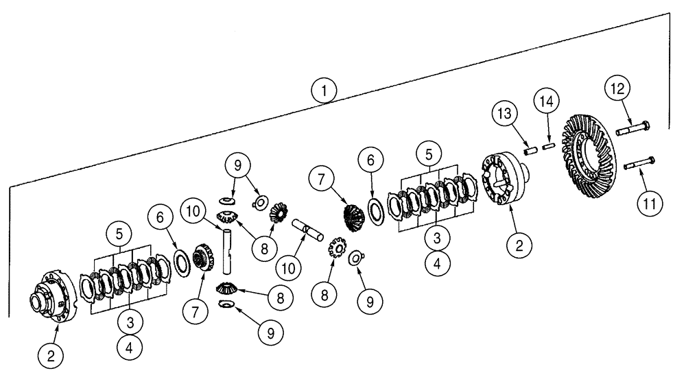 Схема запчастей Case 621D - (06-33) - AXLE, REAR - DIFFERENTIAL (06) - POWER TRAIN
