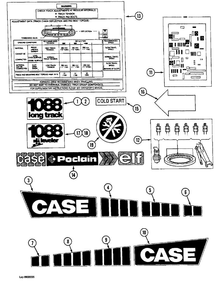 Схема запчастей Case 1088 - (9H-04) - DECALS, P.I.N. FROM 19801 AND AFTER, P.I.N. FROM 106901 AND AFTER (09) - CHASSIS/ATTACHMENTS