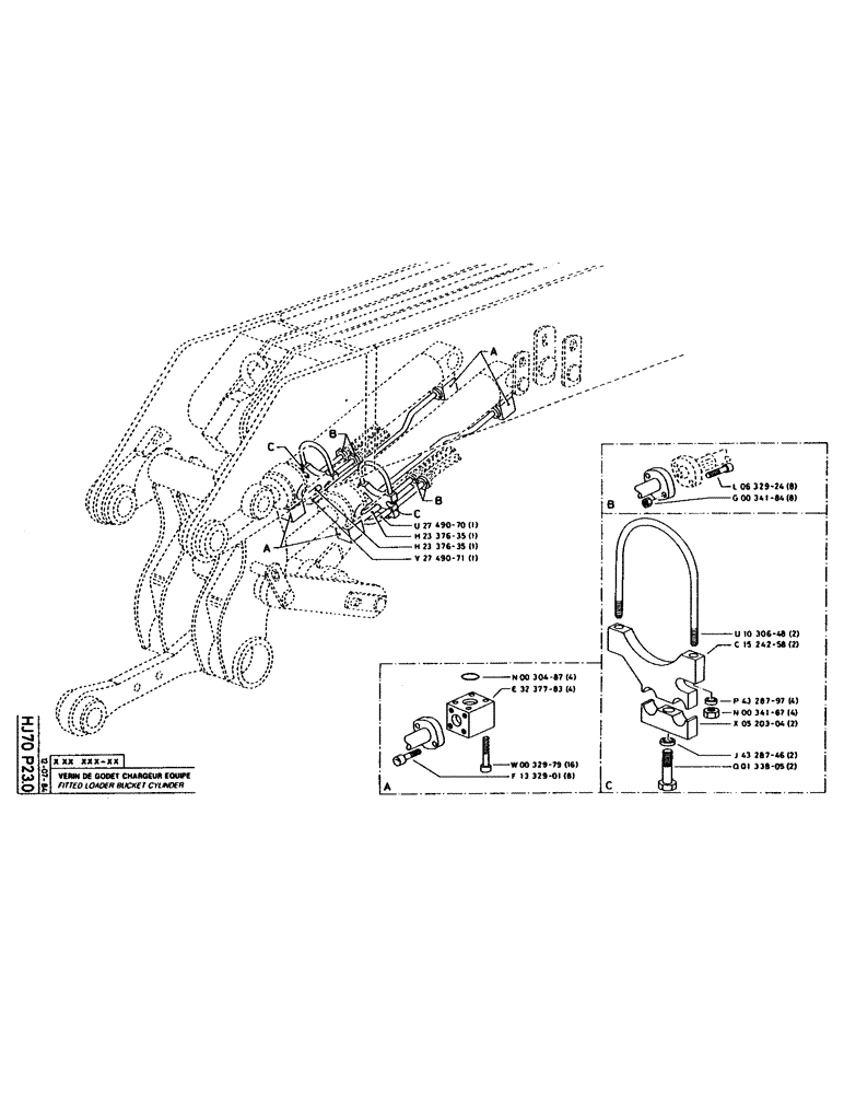 Схема запчастей Case 160CK - (161) - FITTED LOADER BUCKET CYLINDER (07) - HYDRAULIC SYSTEM
