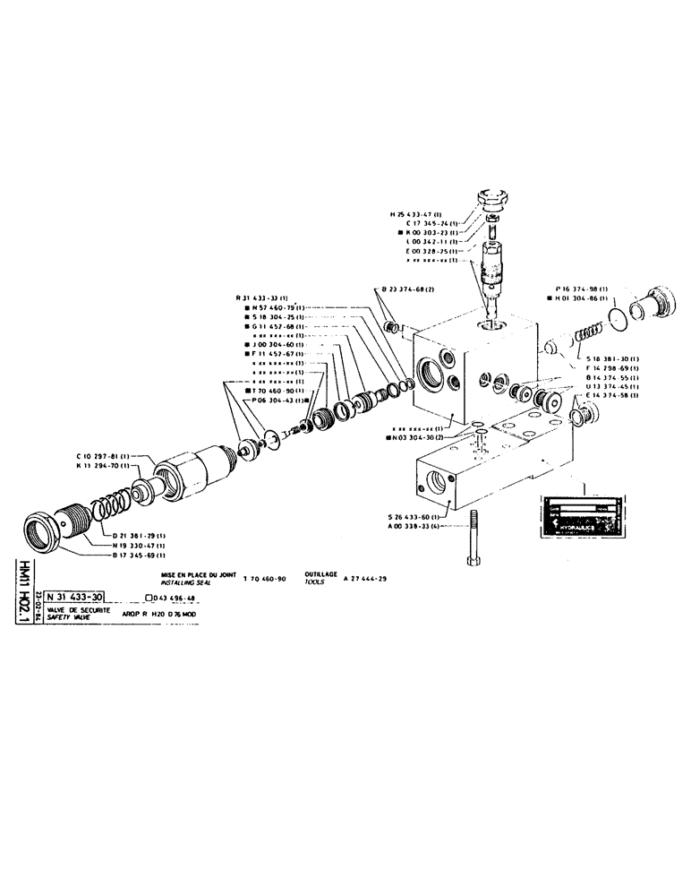 Схема запчастей Case 160CK - (193) - SAFETY VALVE (07) - HYDRAULIC SYSTEM