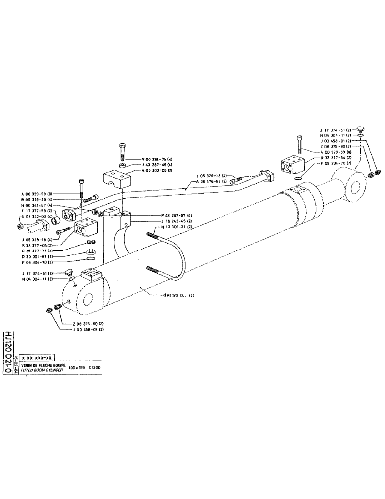 Схема запчастей Case 220 - (B-062) - FITTED BOOM CYLINDER (07) - HYDRAULIC SYSTEM