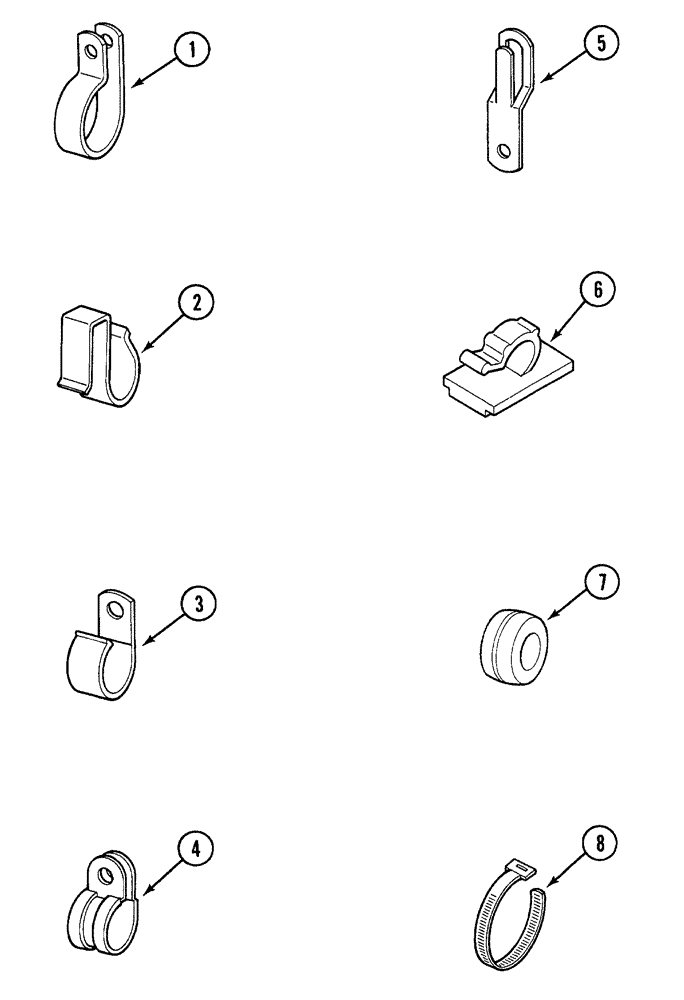 Схема запчастей Case 380B - (4-24) - CABLE CLIPS, STRAPS AND GROMMETS (03) - FUEL SYSTEM