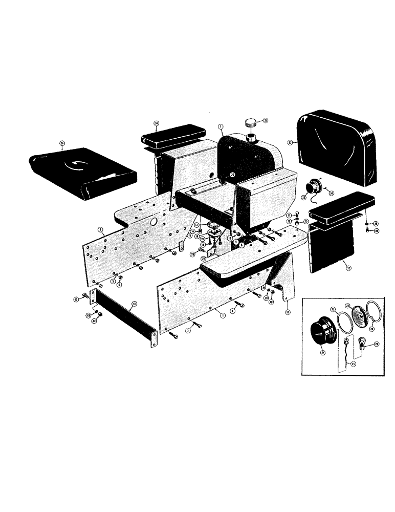 Схема запчастей Case 420C - (138) - FENDERS, FUEL TANK, SEAT AND CUSHIONS (05) - UPPERSTRUCTURE CHASSIS