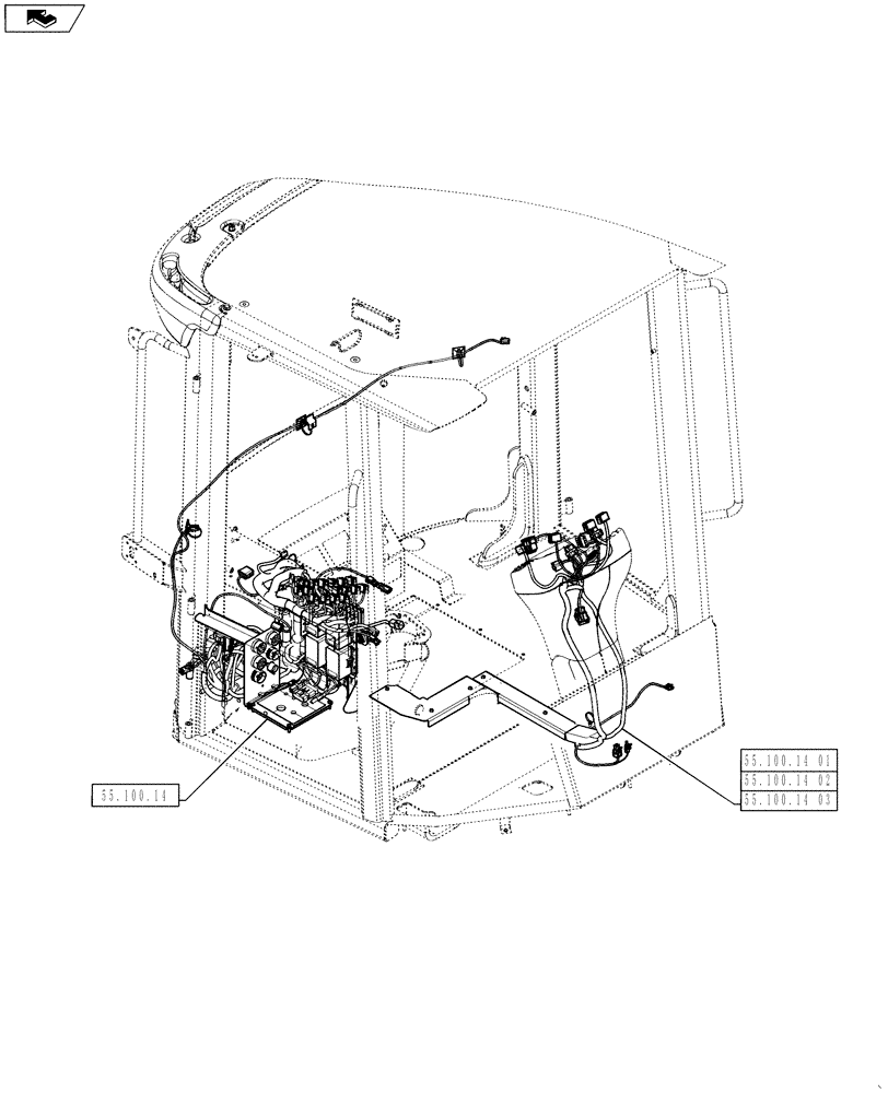 Схема запчастей Case 521F - (55.000.00[03]) - PICTORIAL INDEX - ELECTRICAL SYSTEMS (55) - ELECTRICAL SYSTEMS