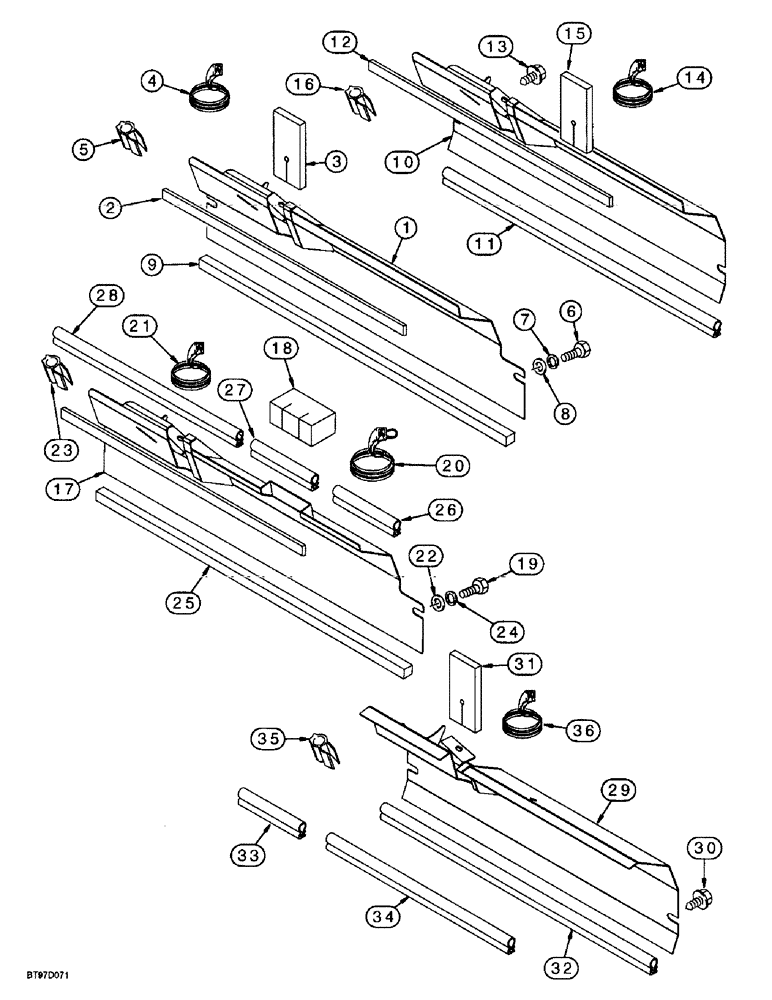 Схема запчастей Case 580L - (9-085C) - BAFFLE PLATES AND SEALS, WITH AIR CONDITIONING (09) - CHASSIS/ATTACHMENTS