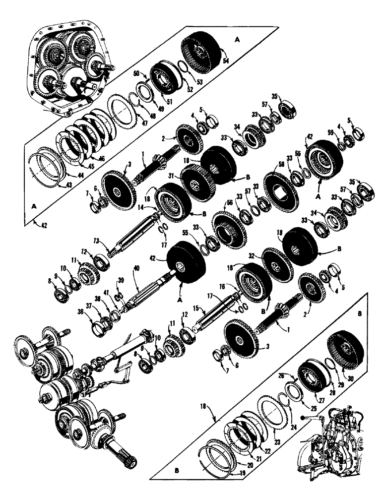 Схема запчастей Case 750 - (056) - CLUTCH SHAFT & BRAKE SHAFT PARTS (03) - TRANSMISSION