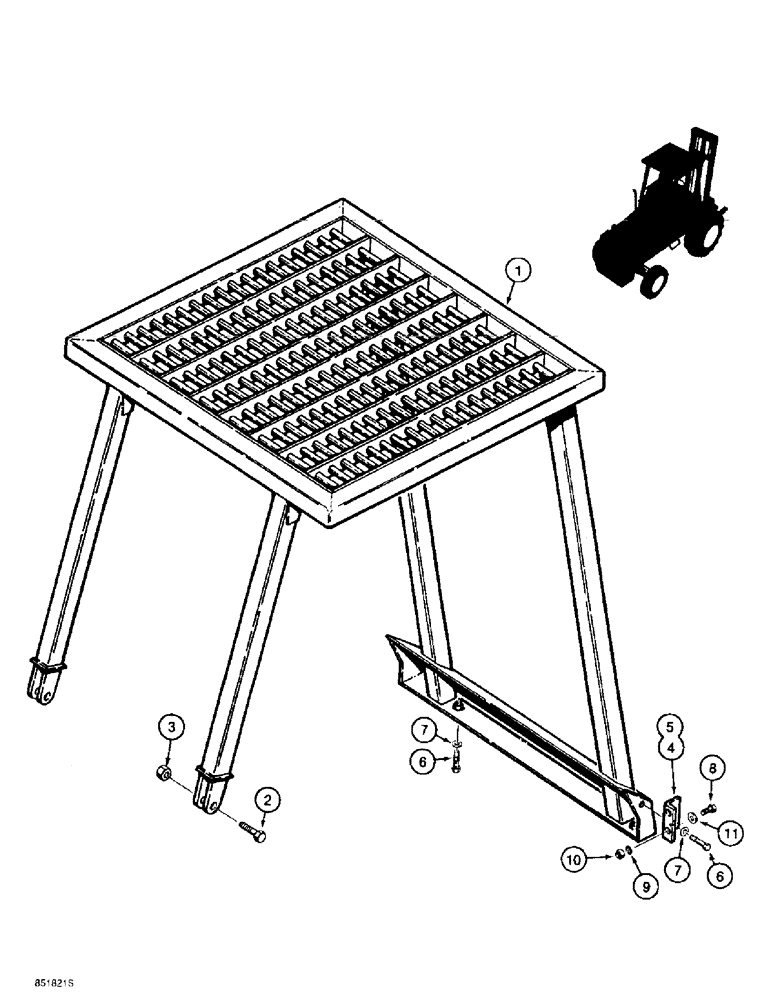 Схема запчастей Case 586E - (9-144) - ROPS CANOPY (09) - CHASSIS/ATTACHMENTS