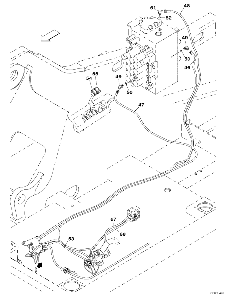 Схема запчастей Case CX470B - (08-50) - HYDRAULICS, AUXILIARY - DOUBLE ACTING CIRCUIT, TRIGGER ACTIVATED (08) - HYDRAULICS