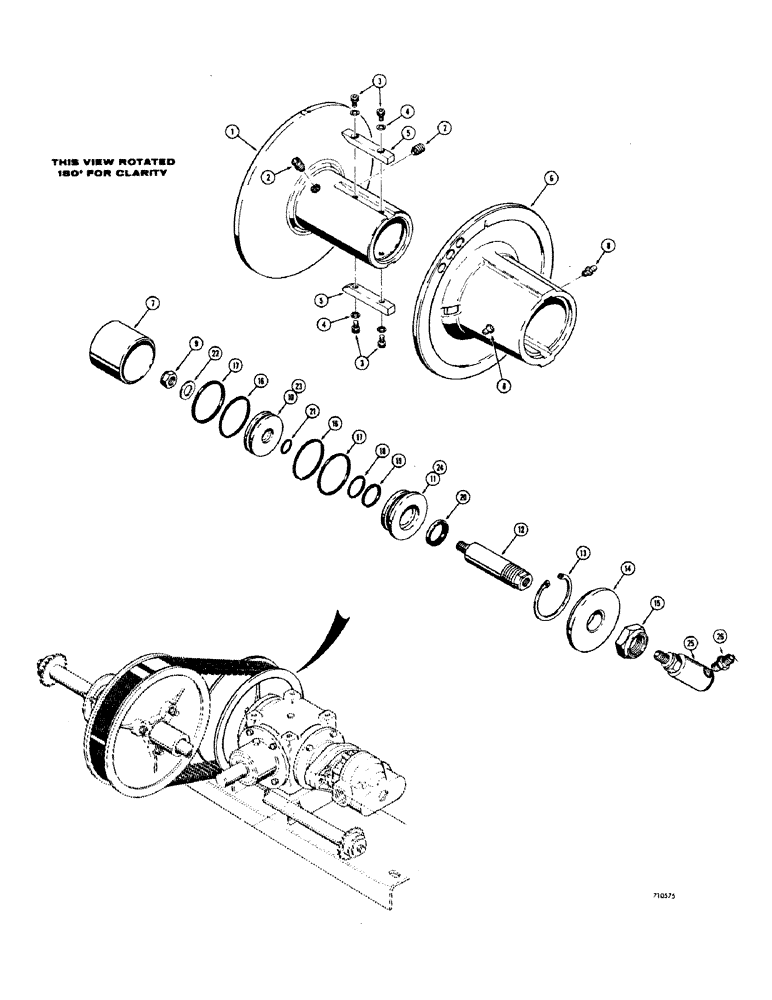 Схема запчастей Case 1529 - (046) - VARIABLE SPEED DRIVE AND ROTARY COUPLING 