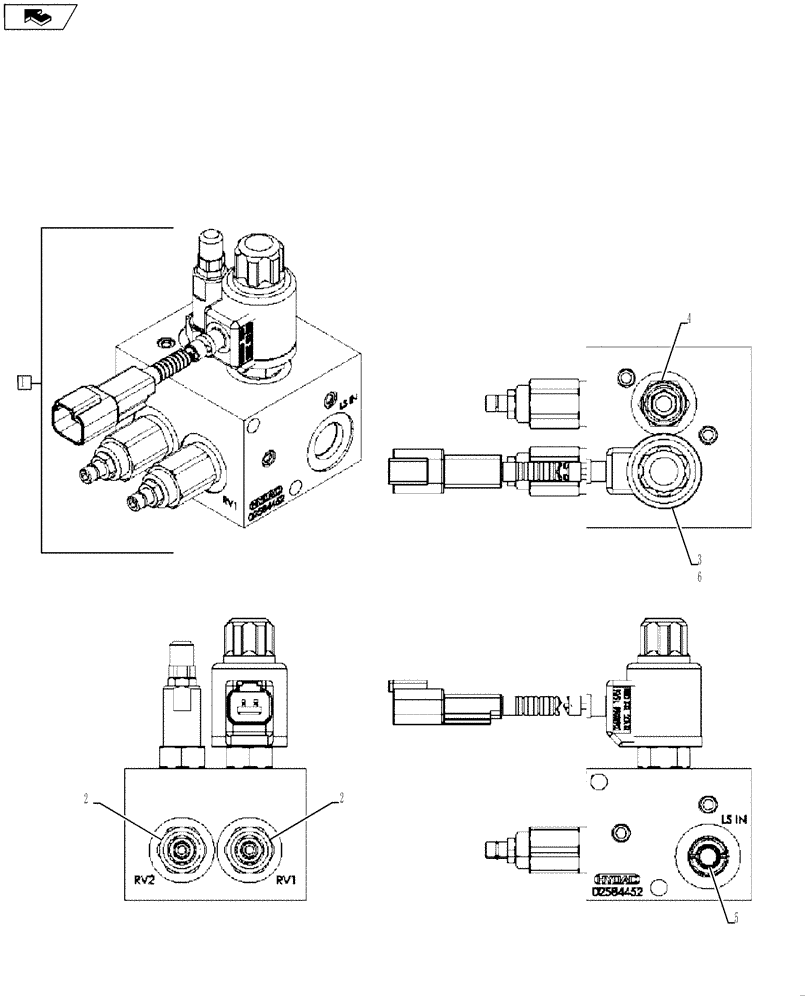 Схема запчастей Case 590SN - (35.726.27[02]) - VALVE - HEAVY LIFT (PILOT CONTROL) (580SN, 580SN WT, 590SN) (35) - HYDRAULIC SYSTEMS