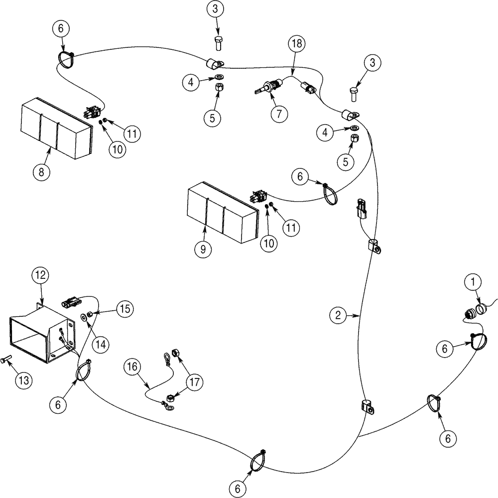 Схема запчастей Case 821C - (04-28) - MOUNTING BACKUP ALARM AND REAR LAMP (04) - ELECTRICAL SYSTEMS