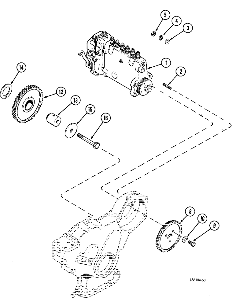 Схема запчастей Case W36 - (3-66) - INJECTION PUMP DRIVE, 504BDTI ENGINE (03) - FUEL SYSTEM