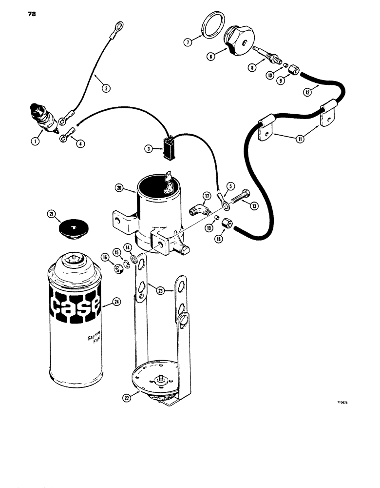 Схема запчастей Case 450 - (078) - COLD START AID (ETHER INJECTION) (06) - ELECTRICAL SYSTEMS