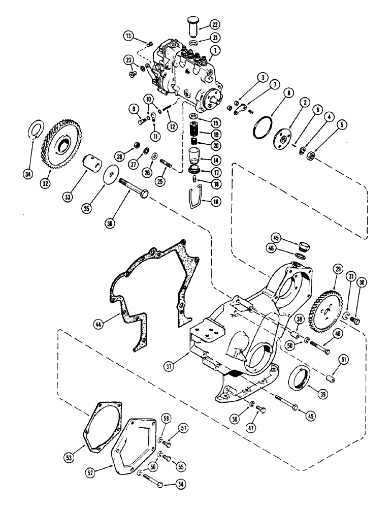Схема запчастей Case W7E - (032) - FUEL INJECTION PUMP & DRIVE, (301B) DIESEL ENGINE, 1ST USED ENG. SN 2323001 (03) - FUEL SYSTEM