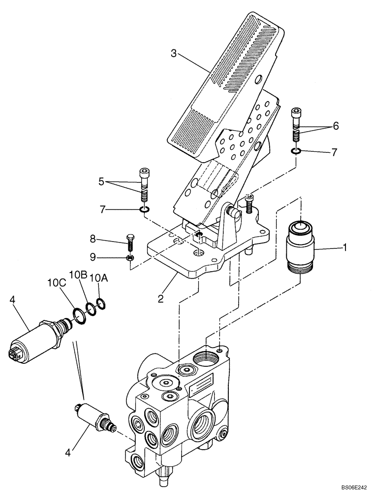 Схема запчастей Case 521E - (07-05) - VALVE ASSY - BRAKE (07) - BRAKES