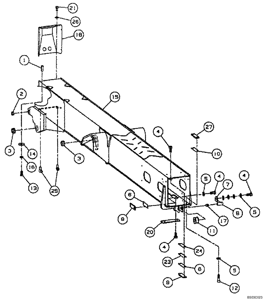 Схема запчастей Case 686G - (9-32A) - OUTER BOOM SECT ASSY (ASN 686G JFE0000661; BTW 686GXR JFE0001701 - JFE0001848; BSN 688G JFE0003612) (09) - CHASSIS/ATTACHMENTS