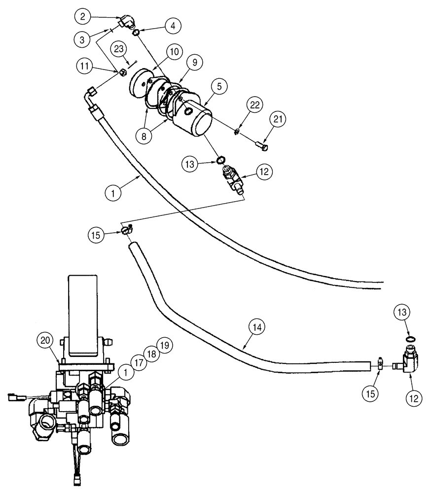 Схема запчастей Case 621D - (07-04) - HYDRAULICS - BRAKE, MAIN, RESERVOIR TO PUMP TO ACCUMULATOR VALVE (07) - BRAKES