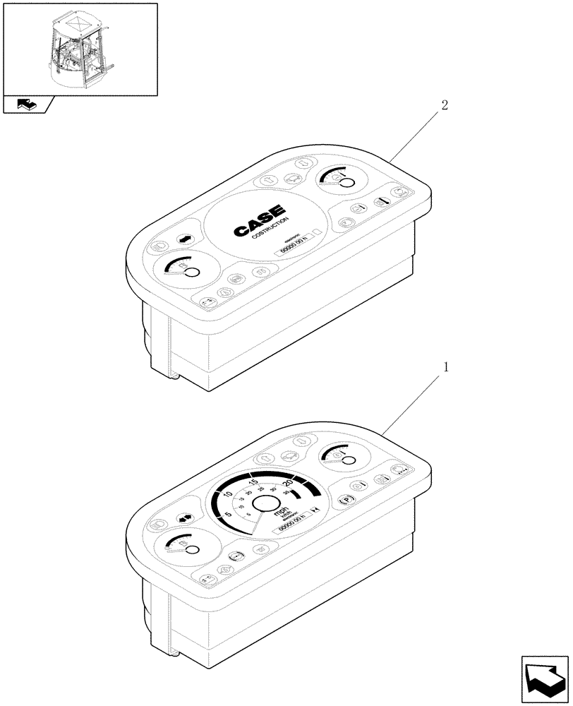 Схема запчастей Case 21E - (075) - GAUGE CLUSTER (10) - OPERATORS PLATFORM