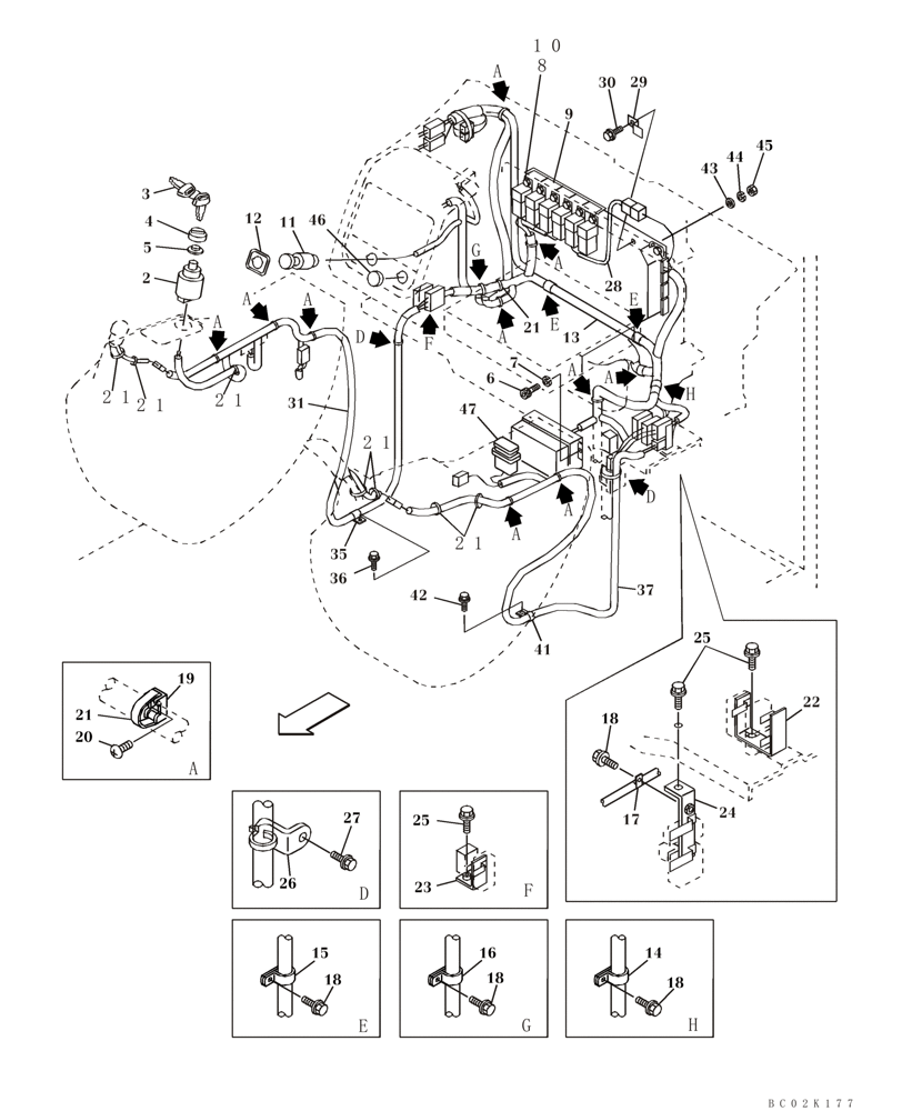 Схема запчастей Case CX460 - (04-07) - ELECTRICAL - CAB (04) - ELECTRICAL SYSTEMS