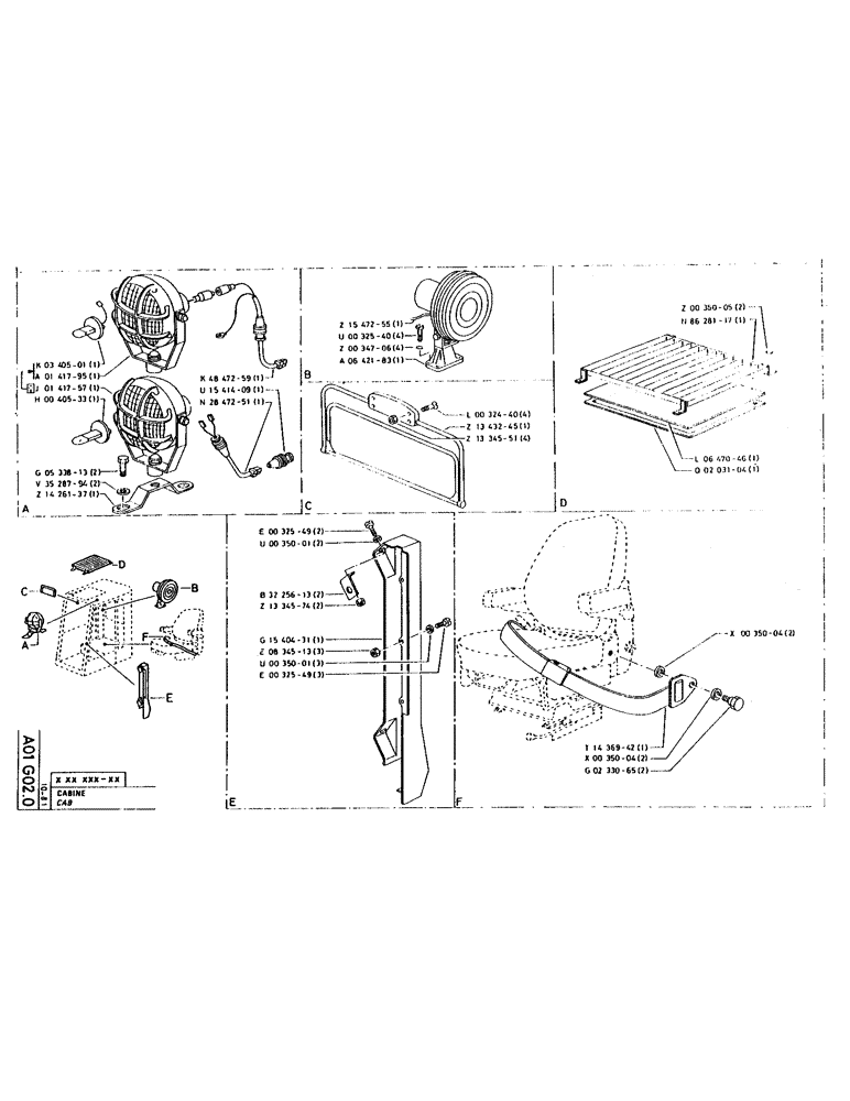 Схема запчастей Case 160CK - (005) - CAB (05) - UPPERSTRUCTURE CHASSIS