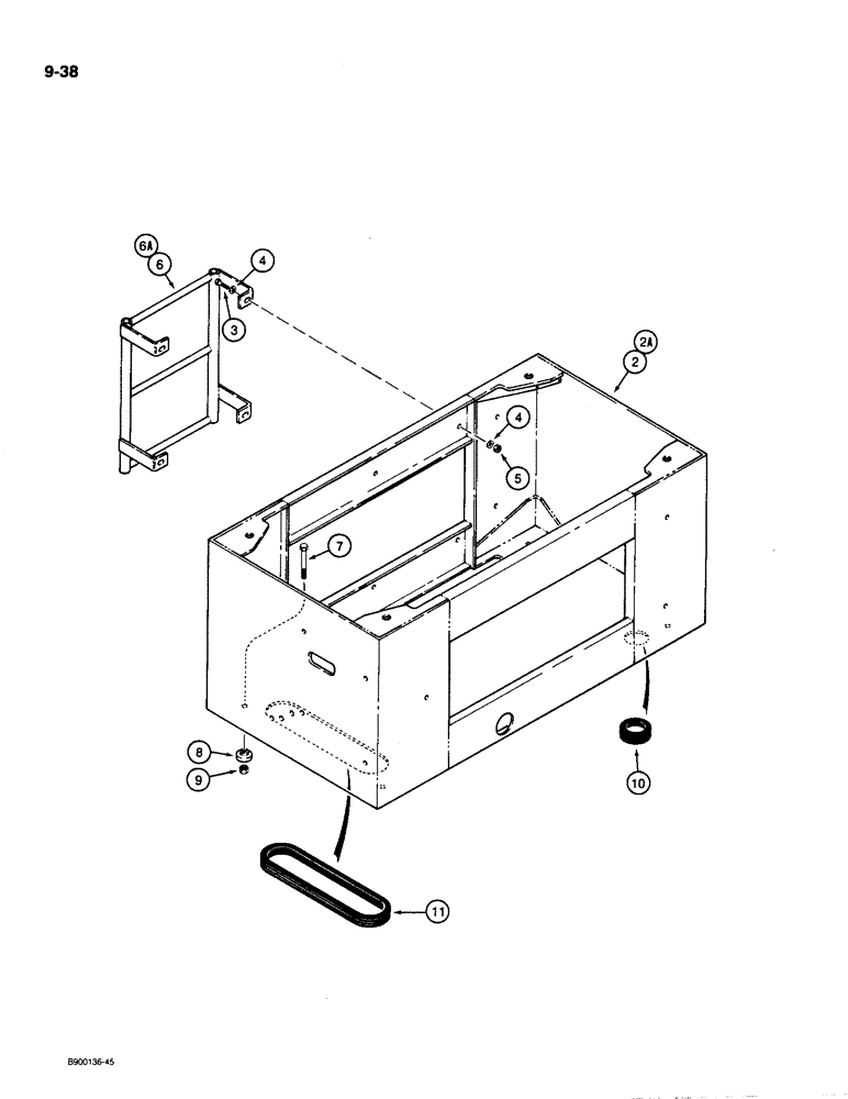 Схема запчастей Case 1085C - (9-038) - CAB RISER (09) - CHASSIS/ATTACHMENTS
