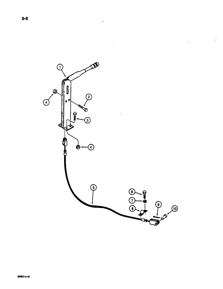 Схема запчастей Case 1187C - (9-06) - SWING BRAKE LEVER AND CABLE (09) - CHASSIS
