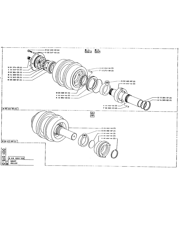 Схема запчастей Case 220 - (093) - ROLLER (04) - UNDERCARRIAGE