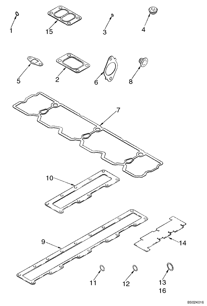 Схема запчастей Case CX330 - (02-23) - GASKET KIT, VALVE GRIND (02) - ENGINE