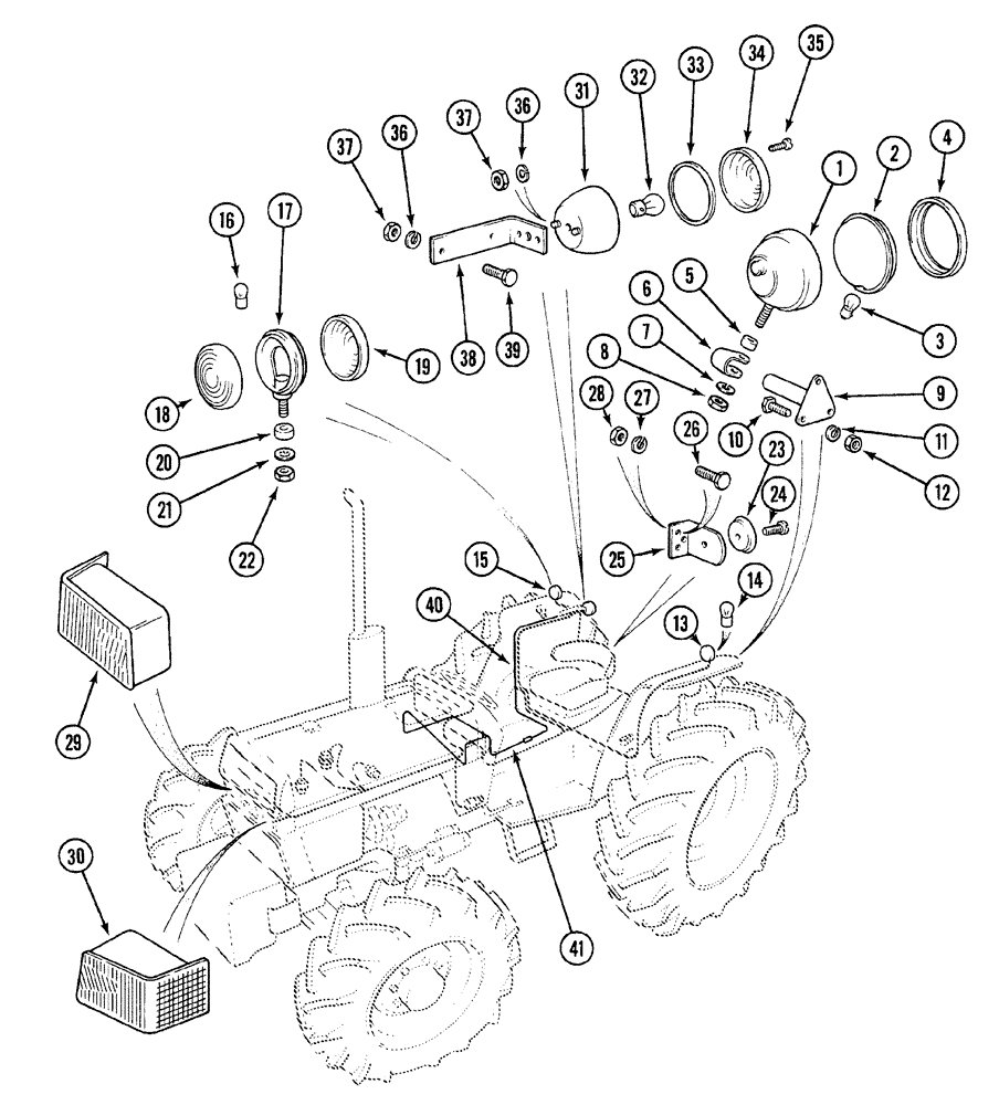 Схема запчастей Case 380B - (4-04) - LIGHTS AND HARNESS (03) - FUEL SYSTEM