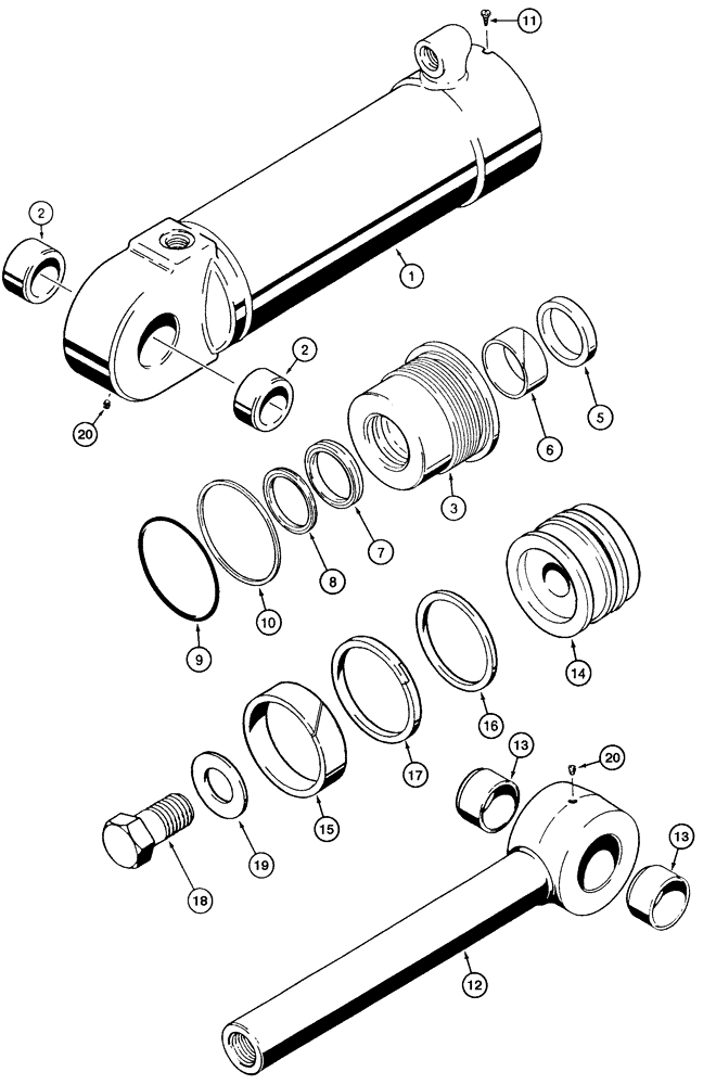 Схема запчастей Case 850E - (8-057A) - DOZER ANGLE CYLINDER (08) - HYDRAULICS