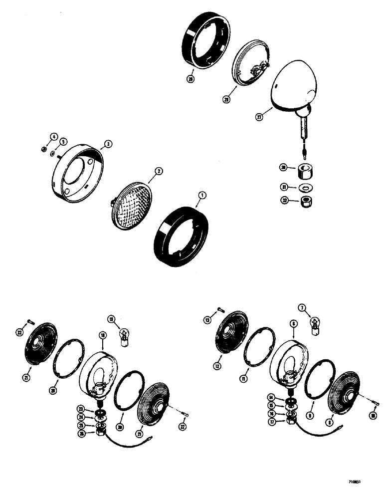 Схема запчастей Case 580B - (091G) - LIGHTS, D30243 HEADLIGHT (04) - ELECTRICAL SYSTEMS