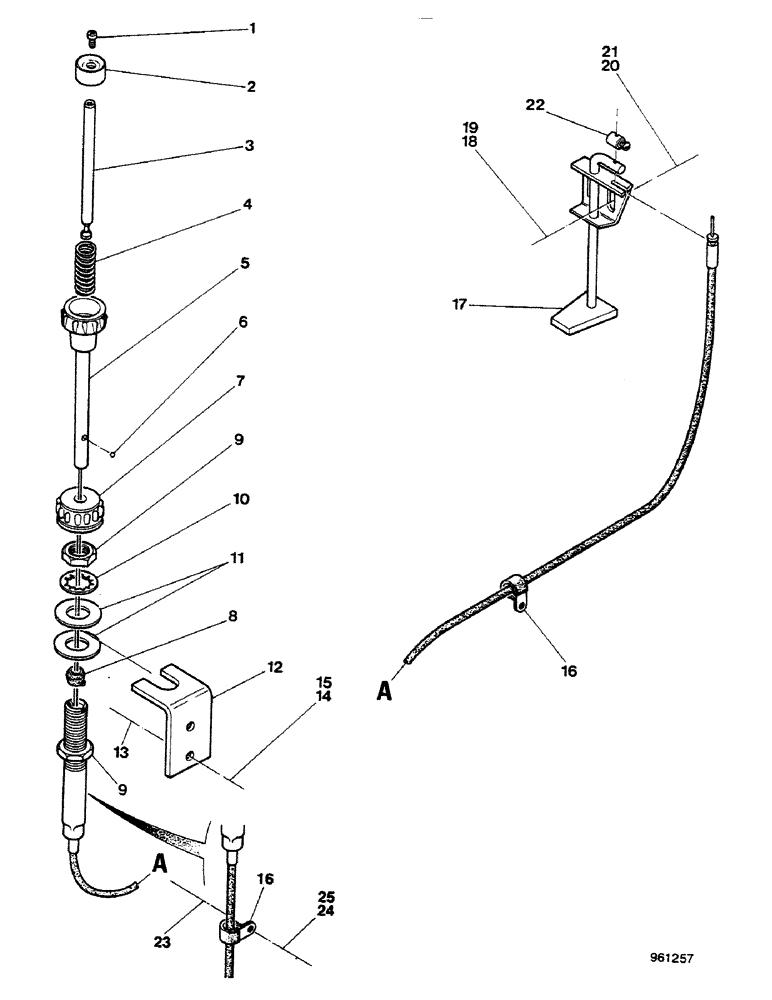 Схема запчастей Case 580G - (052) - THROTTLE CONTROL - REAR (03) - FUEL SYSTEM