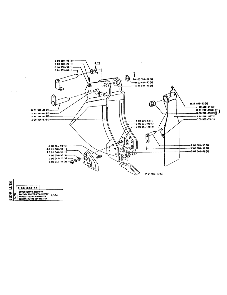 Схема запчастей Case LC80M - (123) - BACKHOE BUCKET WITH EJECTOR 