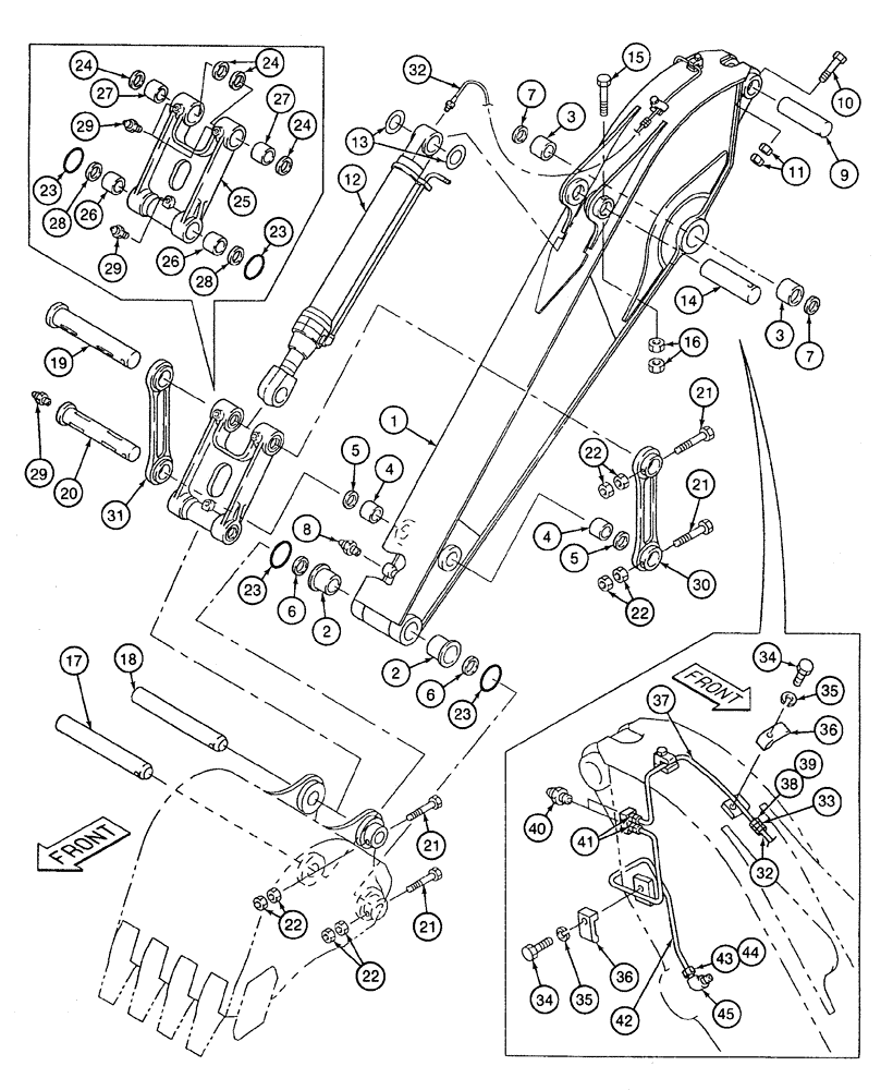 Схема запчастей Case 9060 - (9-56) - 8,11, & 13 FT (2-1/2, 3-1/3 & 4 M) ARMS AND LINKAGE (09) - CHASSIS/ATTACHMENTS