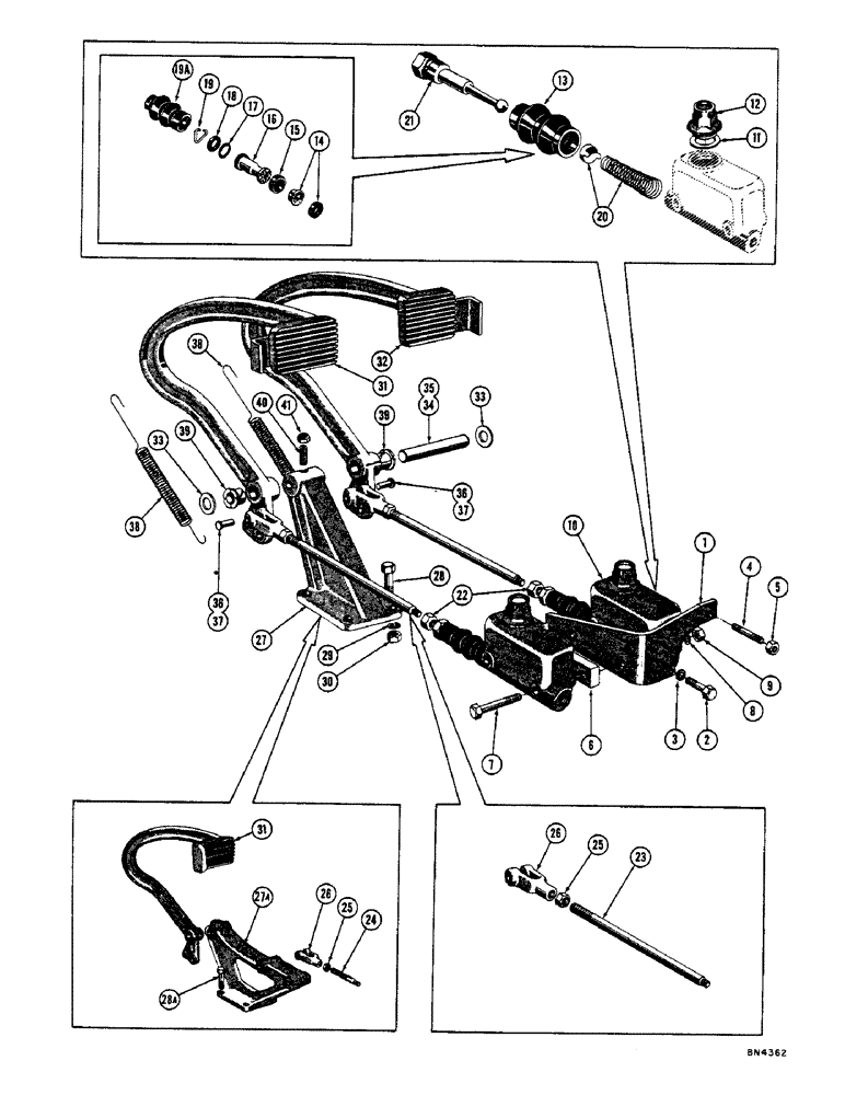 Схема запчастей Case 800 - (106) - BRAKE PEDALS (05) - UPPERSTRUCTURE CHASSIS