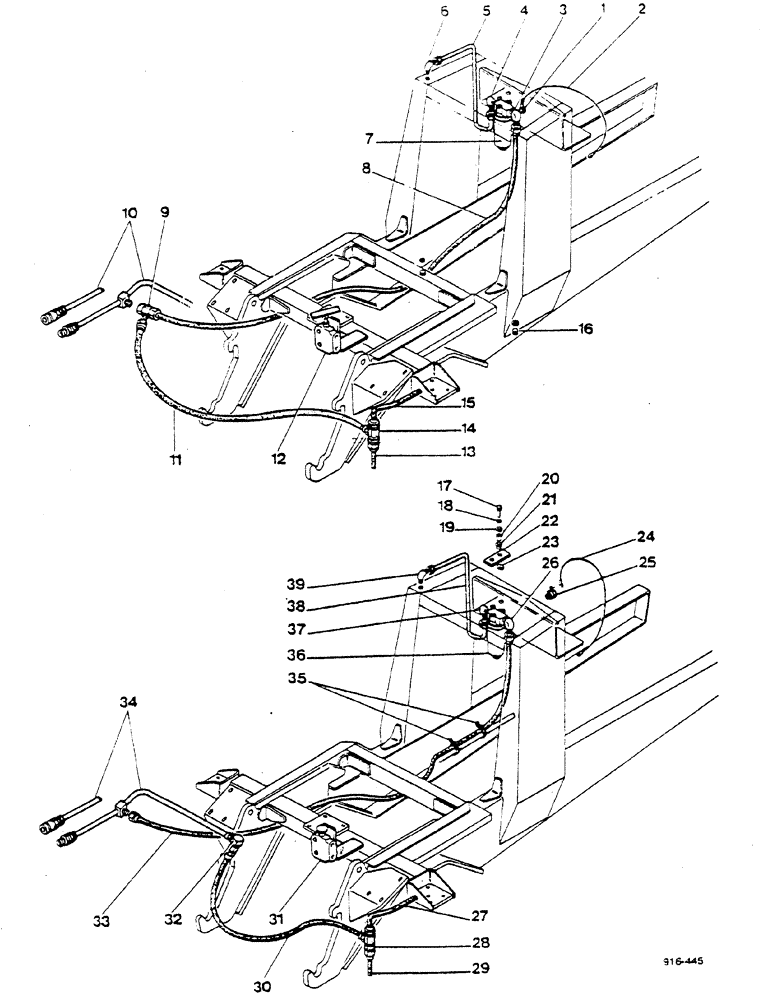 Схема запчастей Case 580F - (440) - HYDRAULIC FOR RETURN CIRCUIT OF THE MONTABERT BRH 125 ROCK BREAKER (35) - HYDRAULIC SYSTEMS