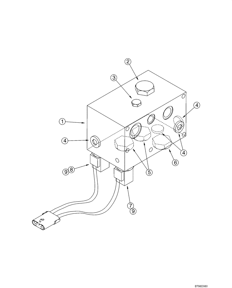 Схема запчастей Case 590SM - (08-50) - VALVE ASSY - AUXILIARY BACKHOE (08) - HYDRAULICS
