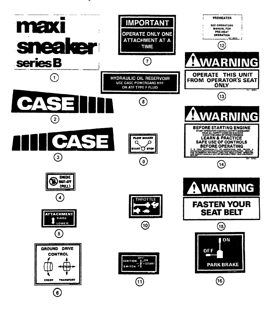 Схема запчастей Case CASE - (9-58) - DECALS (09) - CHASSIS