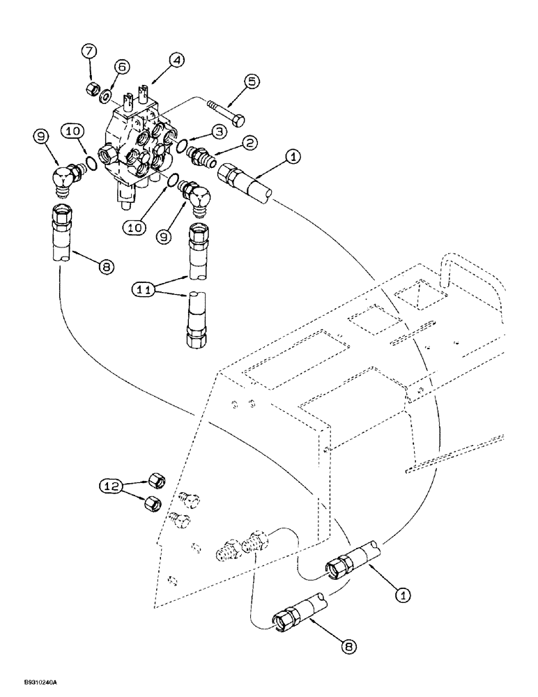 Схема запчастей Case 560 - (8-118) - PLOW HYDRAULIC CIRCUIT, PLOW CONTROL VALVE SUPPLY AND RETURN LINES, FROM REAR R.H. CONSOLE, P75 PLOW (08) - HYDRAULICS