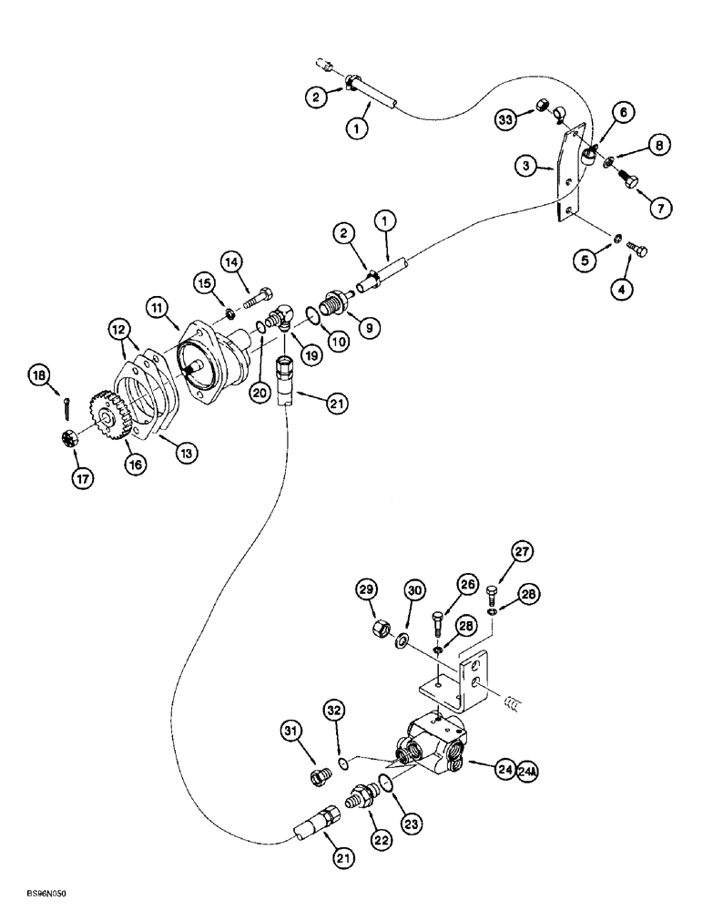 Схема запчастей Case 621B - (7-08) - MAIN BRAKE HYDRAULIC CIRCUIT, RESERVOIR TO PUMP TO ACCUMULATOR VALVE, PRIOR TO P.I.N. JEE0053350 (07) - BRAKES