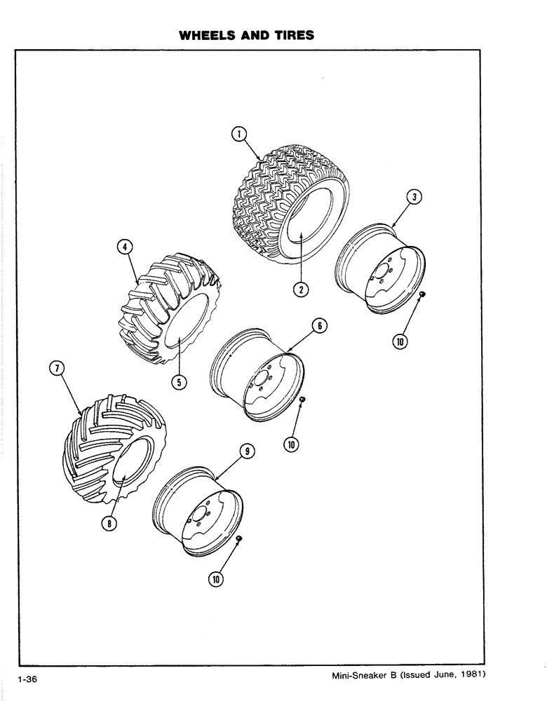 Схема запчастей Case CASE - (1-36) - WHEELS AND TIRES (09) - CHASSIS
