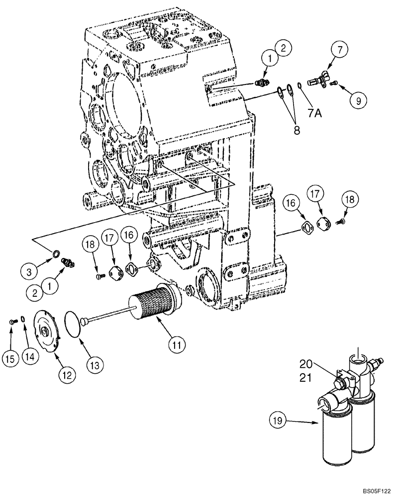 Схема запчастей Case 921C - (06-06) - TRANSMISSION ASSY - FILTERS AND SENSORS (06) - POWER TRAIN