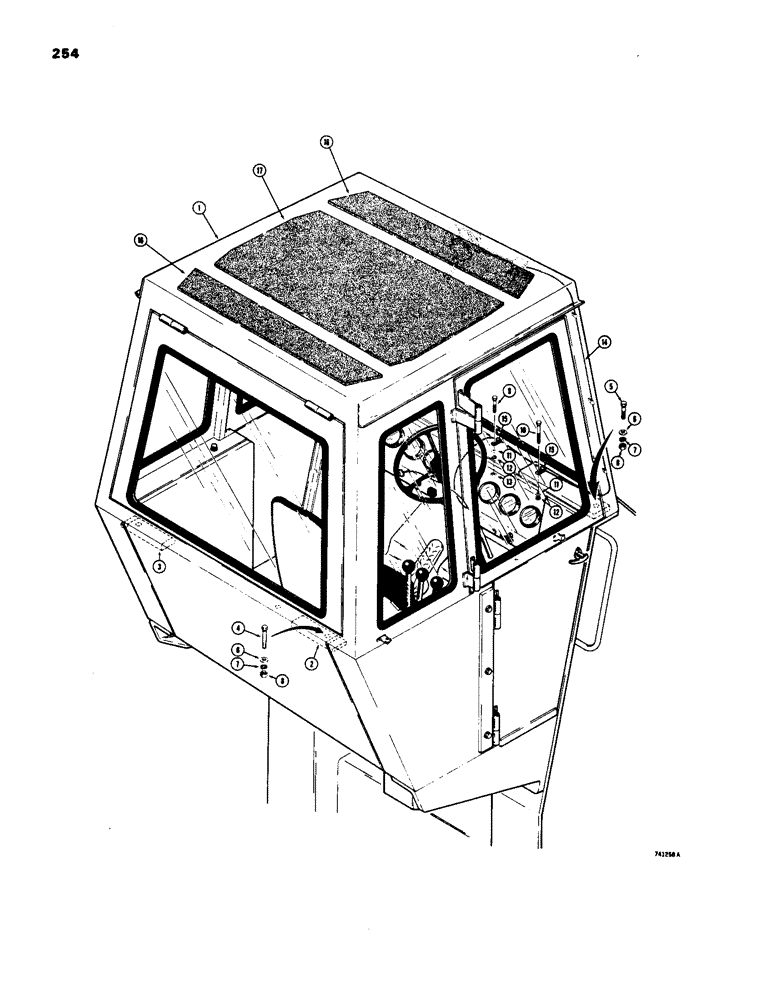 Схема запчастей Case W18 - (254) - ROPS CANOPY AND CAB MOUNTING (09) - CHASSIS