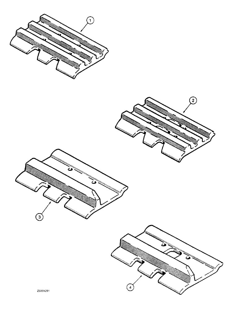 Схема запчастей Case 1155E - (5-28) - TRACK SHOES, TRIPLE GROUSER - CLOSED & OPEN (LOADER), SINGLE GROUSER - CLOSED & OPEN (DZR & DRAWBAR) (11) - TRACKS/STEERING