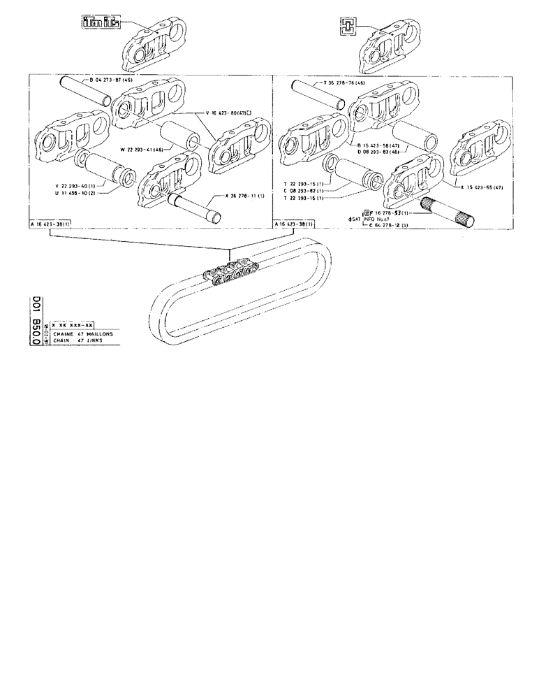 Схема запчастей Case 90BCL - (154) - CHAIN 47 LINKS (04) - UNDERCARRIAGE