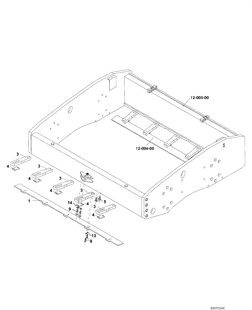 Схема запчастей Case SV216 - (12-006-00[01]) - CHASSIS - SCRAPERS (GROUP 55) (ND011698) (09) - CHASSIS/ATTACHMENTS