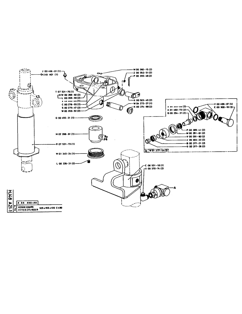 Схема запчастей Case 160CK - (157) - FITTED CYLINDER (07) - HYDRAULIC SYSTEM