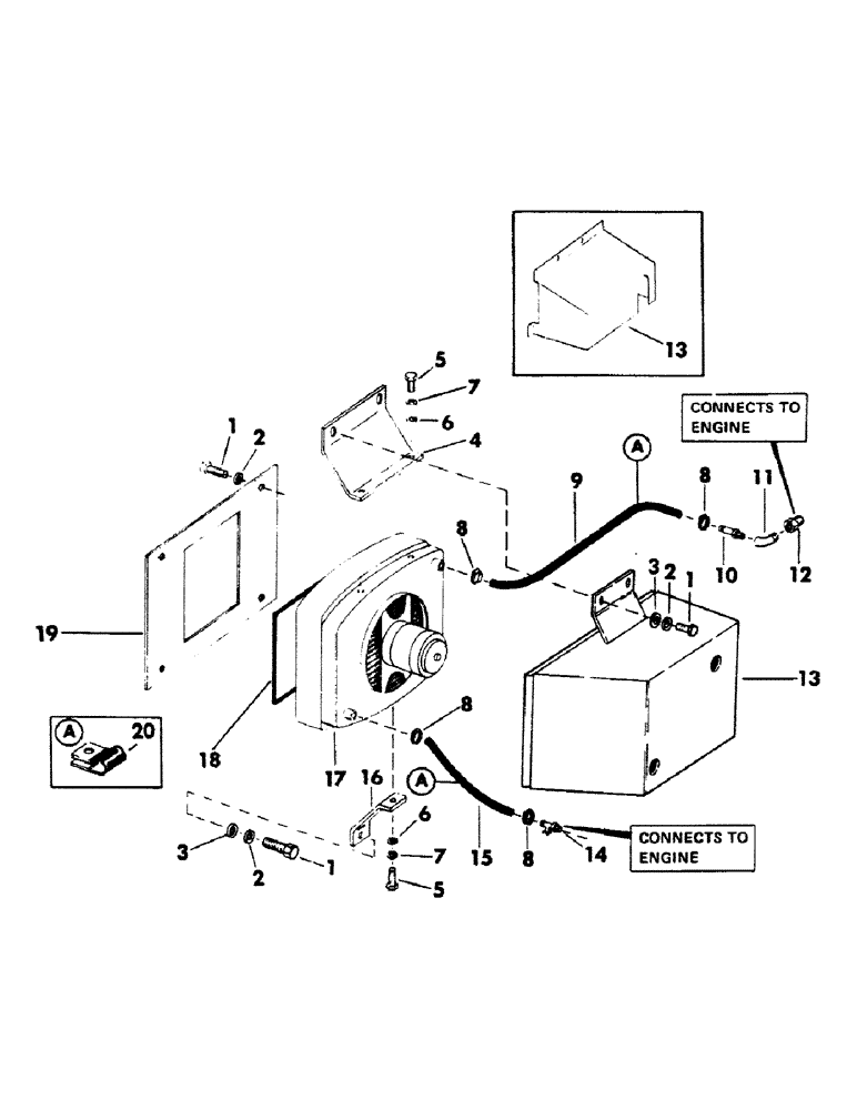 Схема запчастей Case 40BLC - (288) - HEATER AND ATTACHING PARTS (05) - UPPERSTRUCTURE CHASSIS