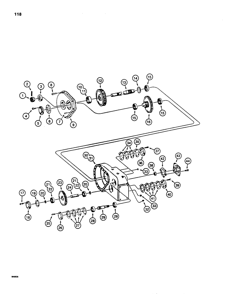 Схема запчастей Case 880D - (118) - FINAL DRIVE TRANSMISSION (04) - UNDERCARRIAGE